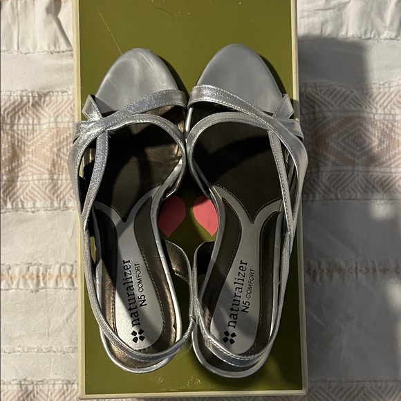 Naturalizer Silver Strappy Sandals - Picture 3 of 3